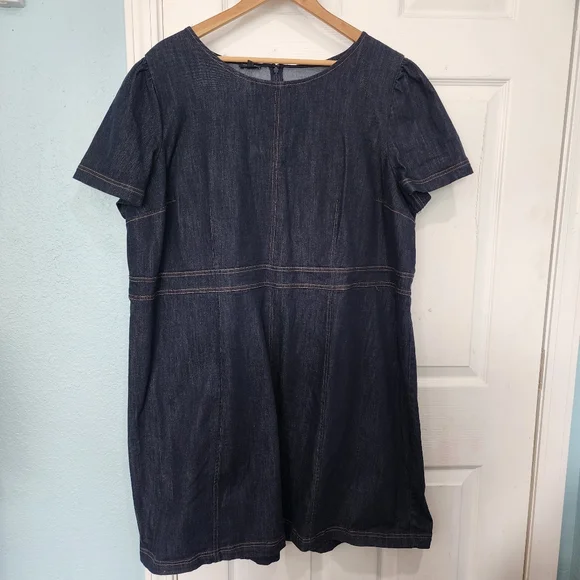 Talbots Refined A-line Dark Blue Denim Dress Size 22W - Picture 1 of 4